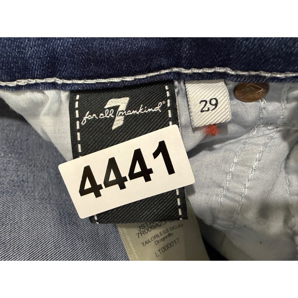 7 For All Mankind Jeans Womens 29 Dojo Flare Dark Wash Wide Leg Signature Pocket - Picture 4 of 10